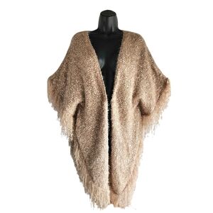 NWT Soft Surroundings Willa Sequin Cardigan One Size Open Front in Oatmeal